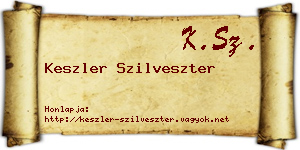 Keszler Szilveszter névjegykártya